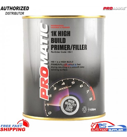 Promatic 1K High Build Primer Grey 1L - Smooth & Durable Finish